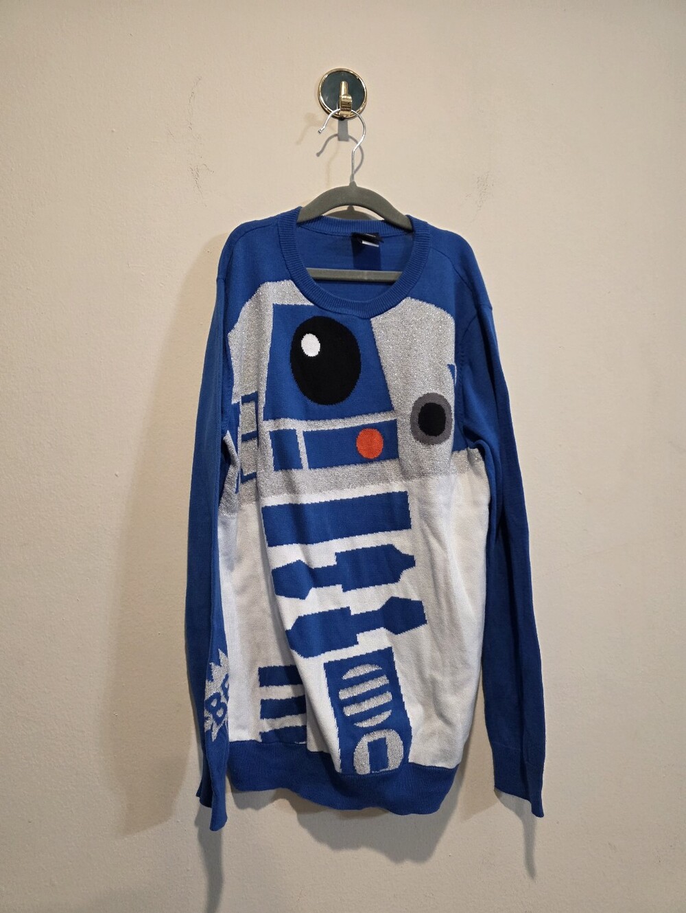 Star Wars Spotted Zebra R2-D2 Graphic Knit Sweater Size XL (12)